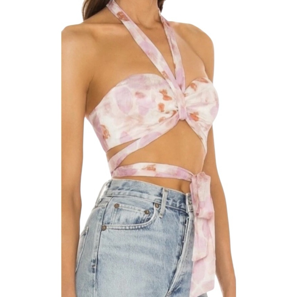 House of Harlow X Revolve Tammy Top‎ Watercolor Floral Size Medium Feminine